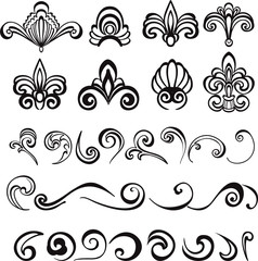 Set vintage floral elements for your design