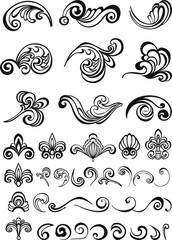 Set vintage floral elements for your design