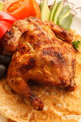 roasted quail with vegetables