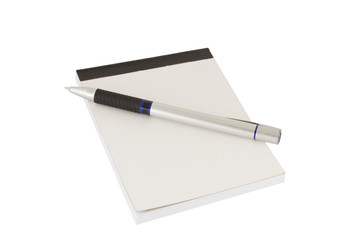 Isolated pen and notebook