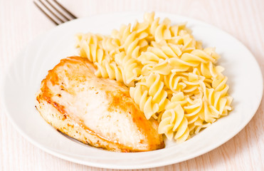 chicken breast with Fusilli pasta
