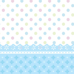 cute background with flowers, lace and polka dots
