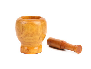 Wooden mortar with pestle