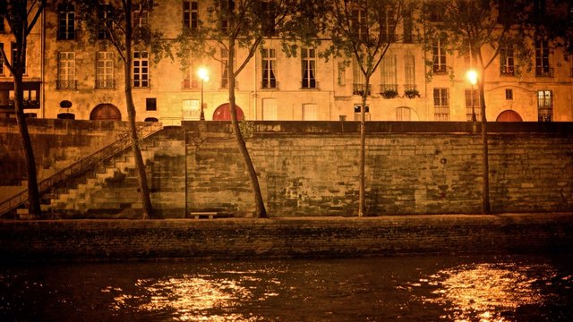 paris bord de seine la nuit