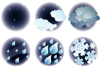 Weather night vector icons.