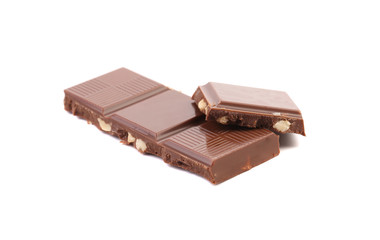 Four pieces of chocolate.