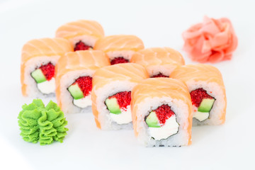 Japanese cuisine - sushi and rolls