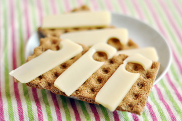 Light snack: crispbread and Emmental cheese