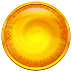 Golden button with pattern