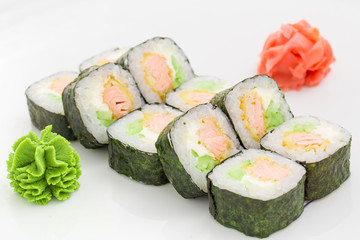 Japanese cuisine - sushi and rolls