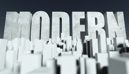 3d Modern City concept, model of cityscape