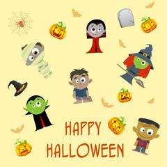 Fototapeta premium Halloween Patterned Background