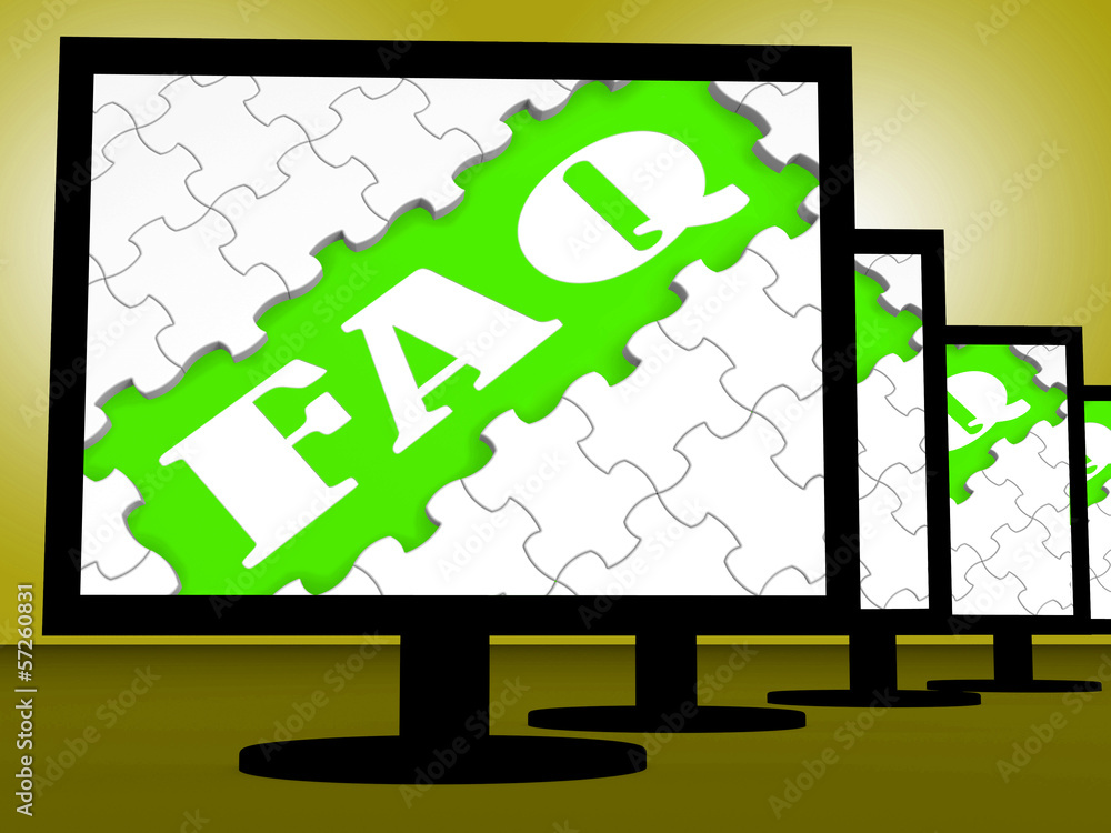Poster faq on monitors shows faqs frequently asked questions online