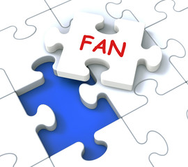 Fototapeta premium Fan Jigsaw Shows Follower Likes Or Internet Fans