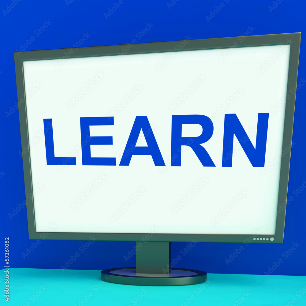 Poster learn screen shows web learning or online studying