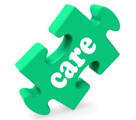 Care Puzzle Means Healthcare Careful Or Caring