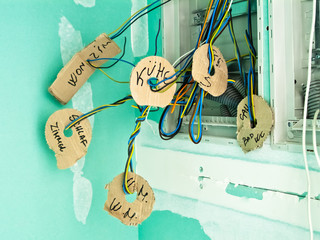 Schaltkasten Elektroinstallation in neuem Haus