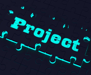 Project Puzzle Shows Planning Plan Mission Or Task