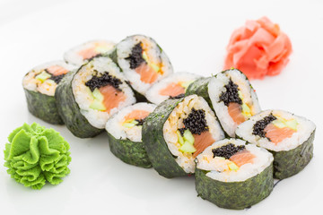 Japanese cuisine - sushi and rolls