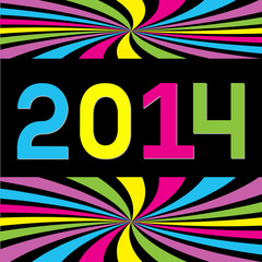 New year 2014. Colorful card.
