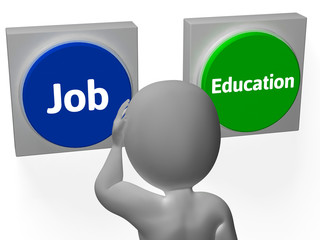 Job Education Buttons Show Employment Or College Choice