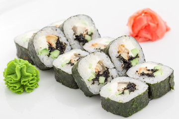 Japanese cuisine - sushi and rolls