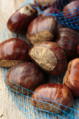 Chestnuts in netted package