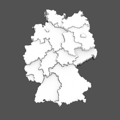 Obraz premium Three-dimensional map of Germany.