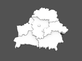 Three-dimensional map of Belarus.