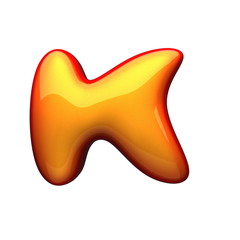 isolated yellow plastic figure