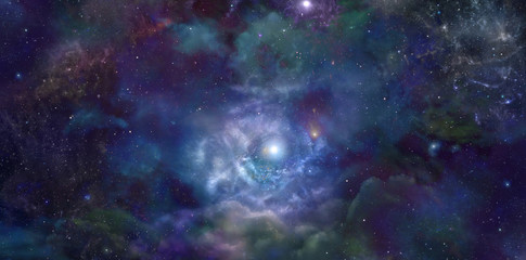 Fototapeta na wymiar Outer Space Nebula Website Header