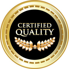Certified Quality Black Vintage Label