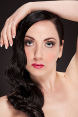 Fototapeta premium Portrait of woman with 50s makeup
