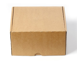 Brown closed cardboard box