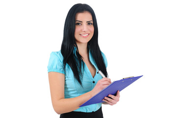 Isolated business girl