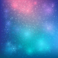 Fototapeta na wymiar colorful snow and stars background