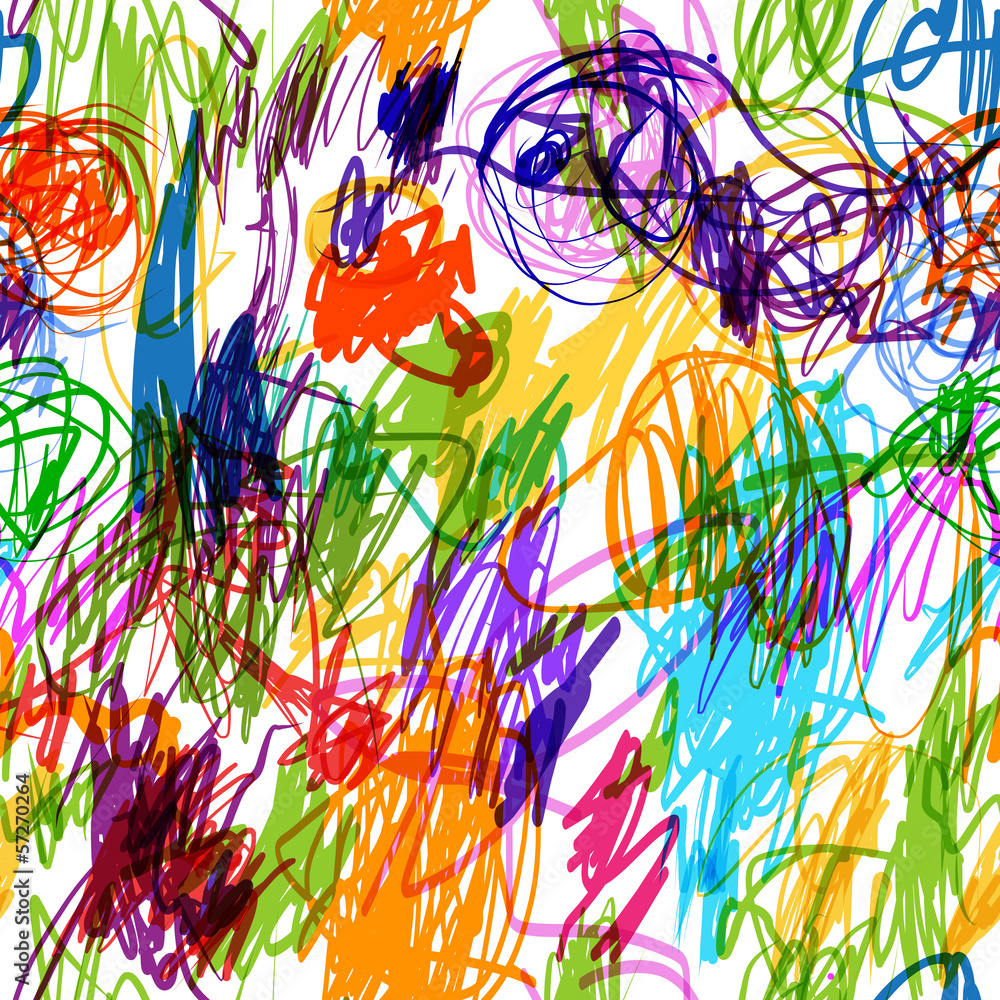 Aufkleber seamless pattern with childish doodles for your design