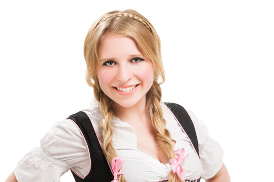 Young Bavarian woman in dirndl.