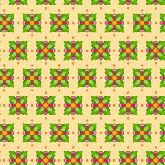 Seamless Flower Pattern Colorful Set