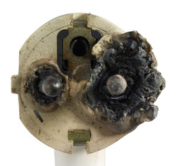 burnt power plug