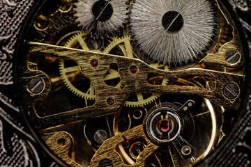 Watch gears very close up