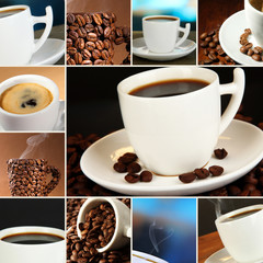 Collage of delicious coffee