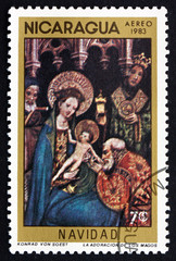 Postage stamp Nicaragua 1983 Adoration of the Kings, Christmas