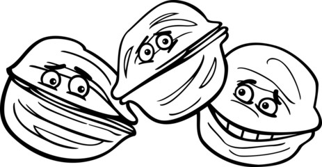 walnuts cartoon coloring page