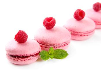 Gentle macaroons isolated on white