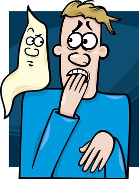 man and ghost cartoon illustration