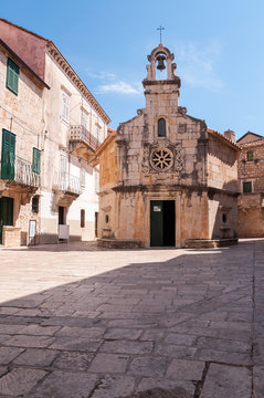 street in the small old town in Croatia