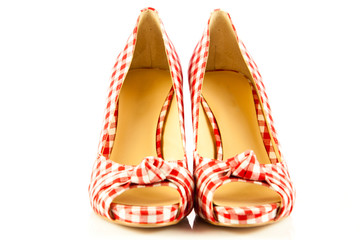 high heel women shoes on white background