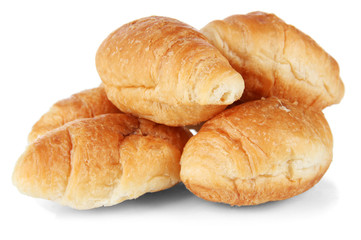 Tasty croissants isolated on white