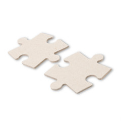 Two puzzle pieces isolated on white background